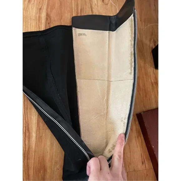 Michael Kors knee-high leather boots size small stretchy back - Picture 6 of 8